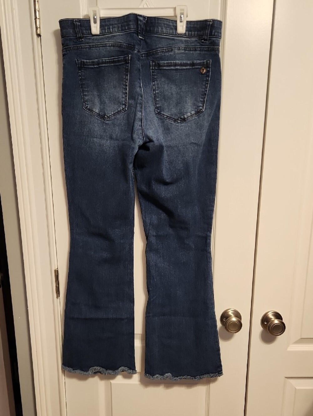 Democracy Medium Wash Flared Jeans with Raw Hem - Picture 5 of 5